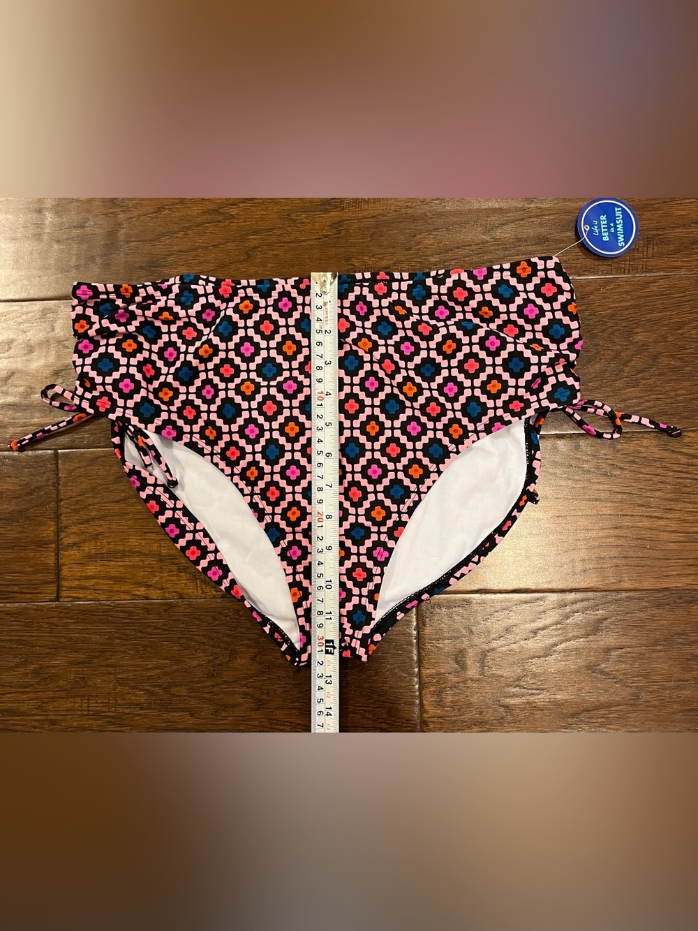 NWT Swimsuits For All Women’s 2 PIECE Pink Geometric Top 18 Bikini Bottoms 16 - Picture 11 of 12